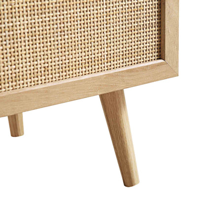 Commode haute 4 tiroirs en rotin tressé Frances, naturel