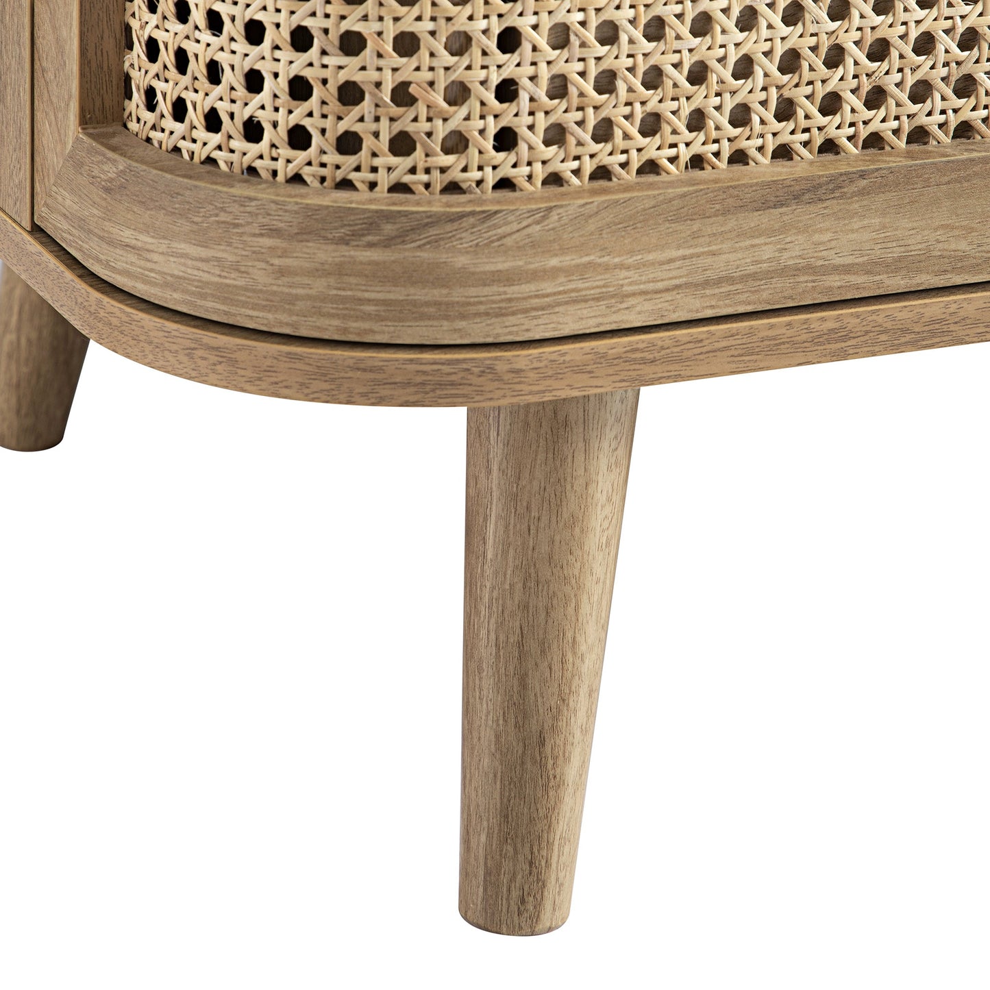 Commode 3 tiroirs en rotin courbé Izzy, naturel