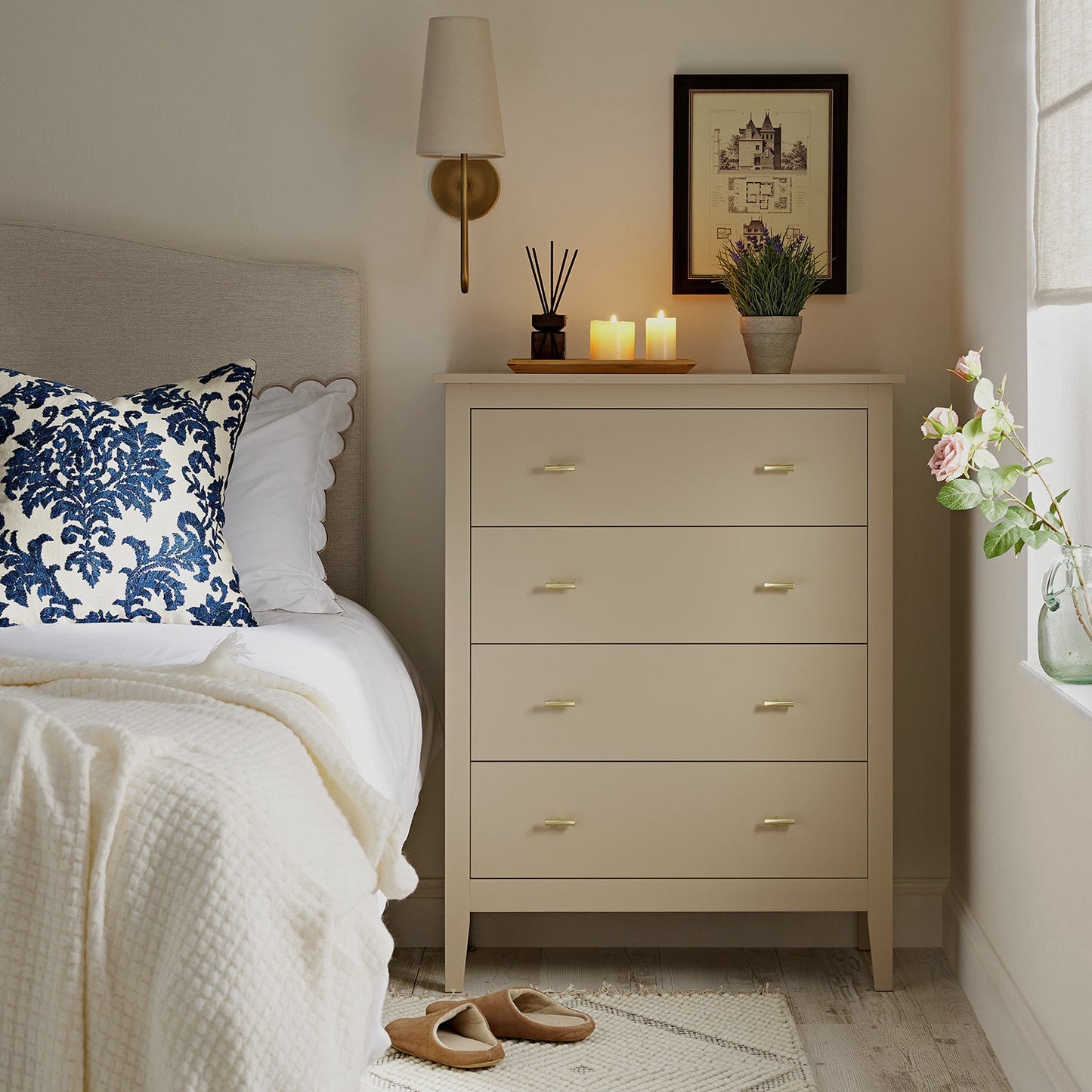 Commode 4 tiroirs Oakham, gris foncé