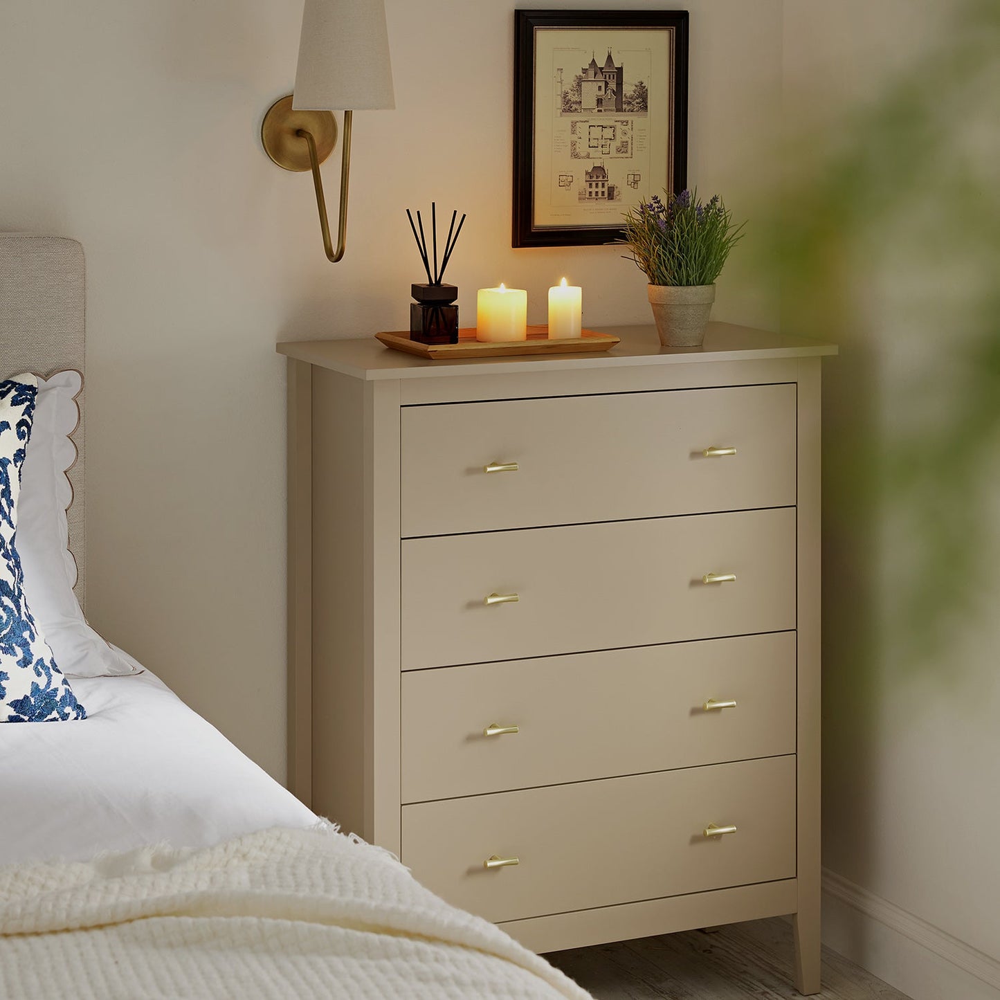 Commode 4 tiroirs Oakham, gris foncé