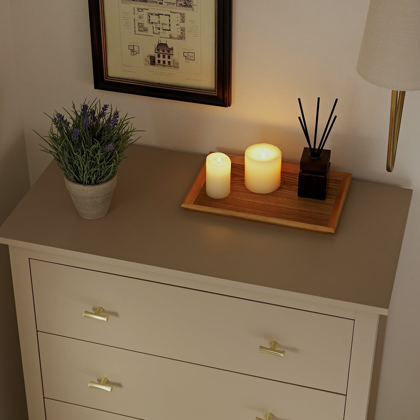 Commode 4 tiroirs Oakham, gris foncé