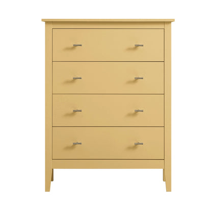 Commode Oakham à 4 tiroirs, rotin jaune