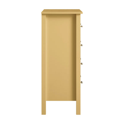 Commode Oakham à 4 tiroirs, rotin jaune