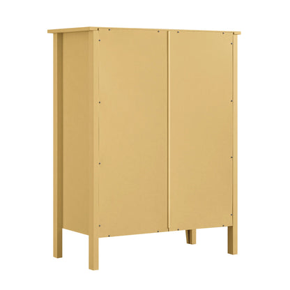 Commode Oakham à 4 tiroirs, rotin jaune