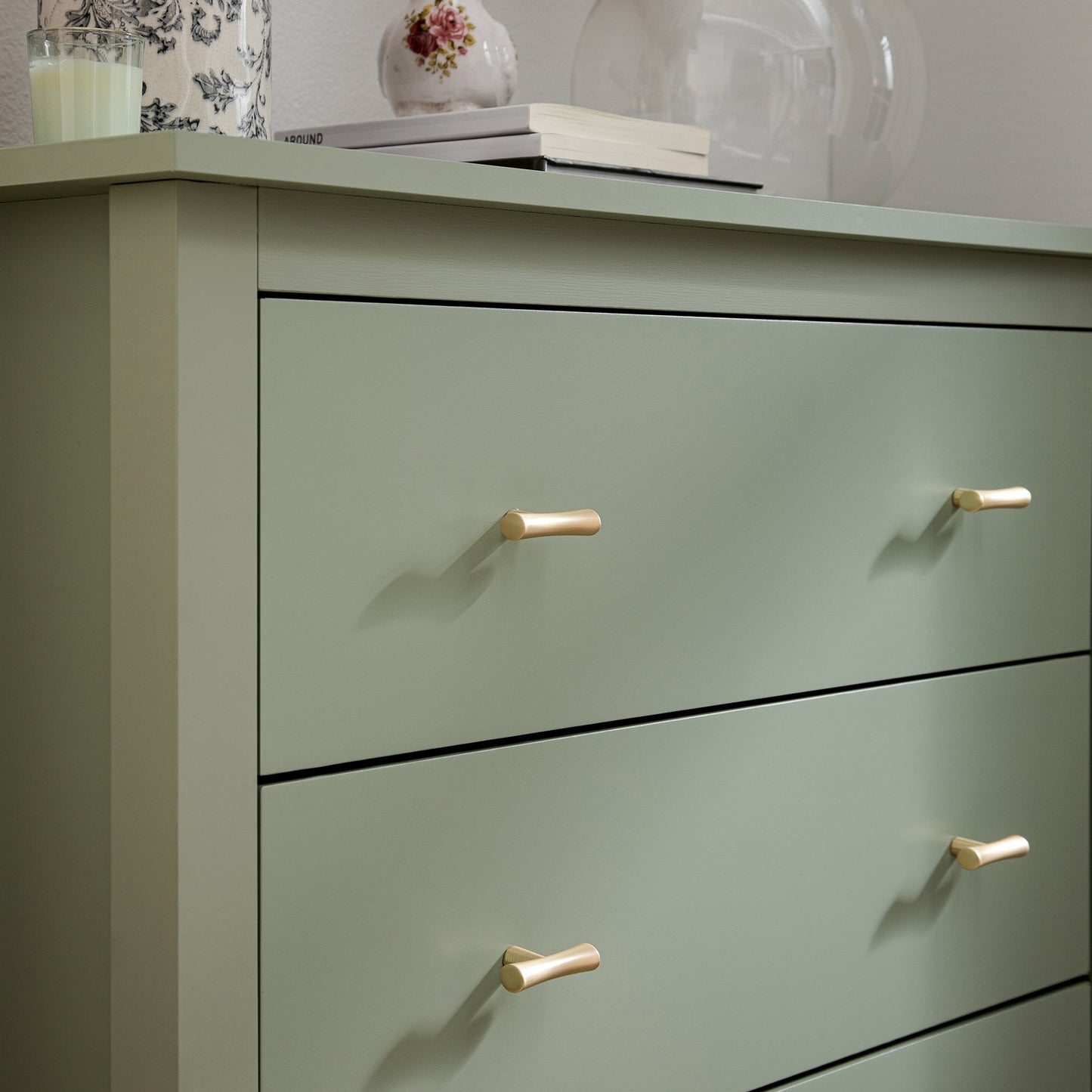 Commode 4 tiroirs Oakham, sauge du désert