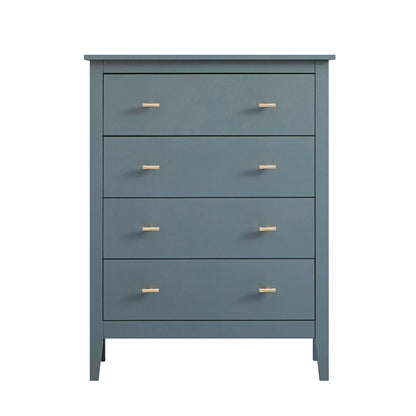 Commode 4 tiroirs Oakham, bleu orage