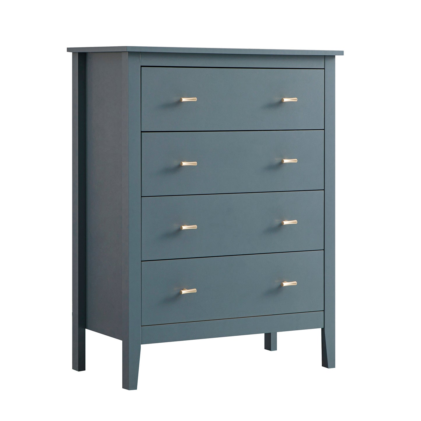 Commode 4 tiroirs Oakham, bleu orage