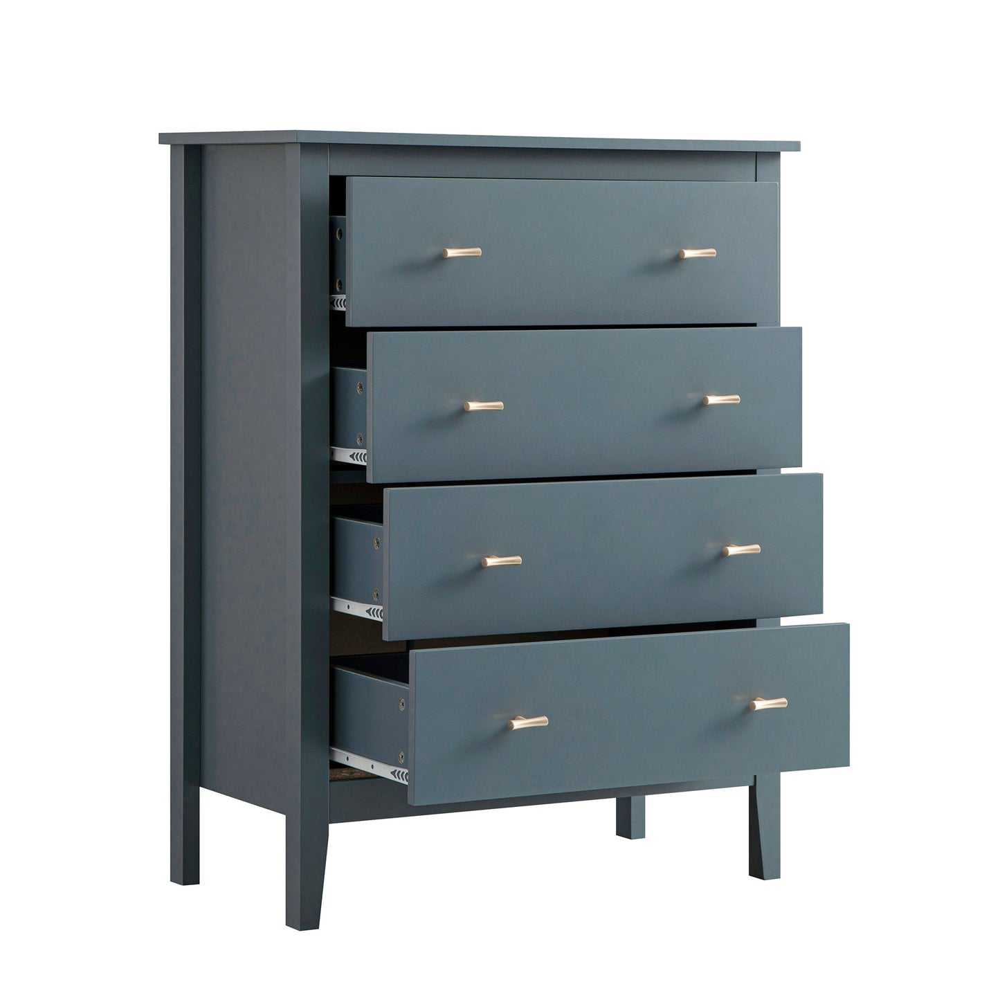 Commode 4 tiroirs Oakham, bleu orage