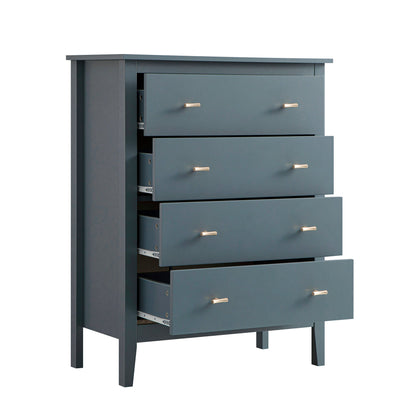 Commode 4 tiroirs Oakham, bleu orage