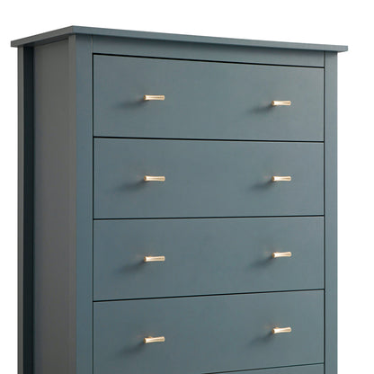 Commode 4 tiroirs Oakham, bleu orage