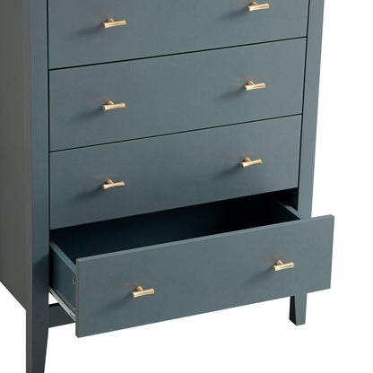 Commode 4 tiroirs Oakham, bleu orage