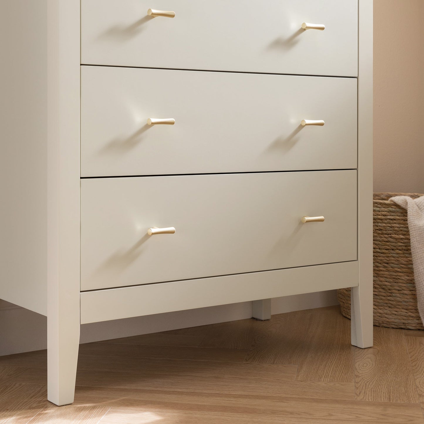 Commode Oakham à 4 tiroirs, blanc ombré