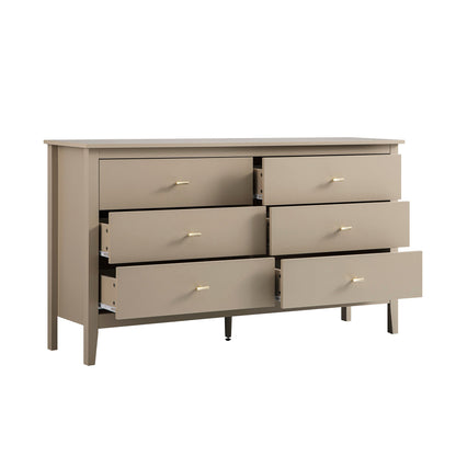 Commode 6 tiroirs Oakham, gris foncé