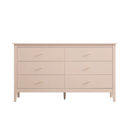 Commode 6 tiroirs Oakham, rose nude