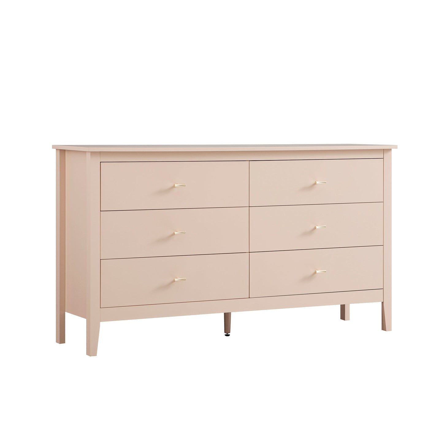 Commode 6 tiroirs Oakham, rose nude
