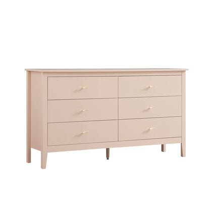 Commode 6 tiroirs Oakham, rose nude
