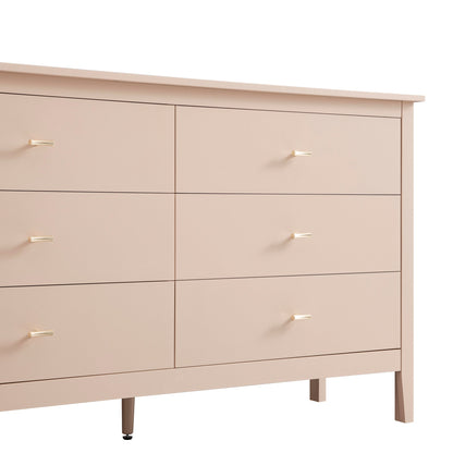 Commode 6 tiroirs Oakham, rose nude
