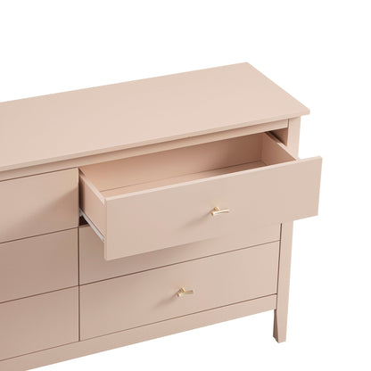 Commode 6 tiroirs Oakham, rose nude