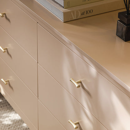 Commode 6 tiroirs Oakham, rose nude