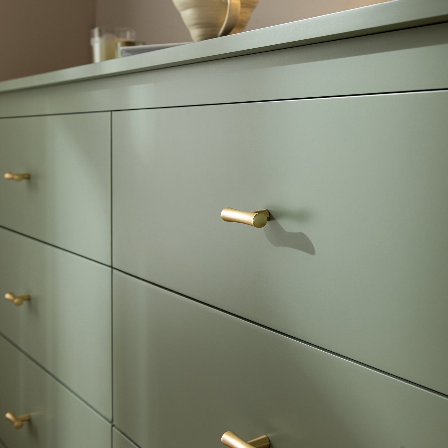 Commode 6 tiroirs Oakham, sauge du désert