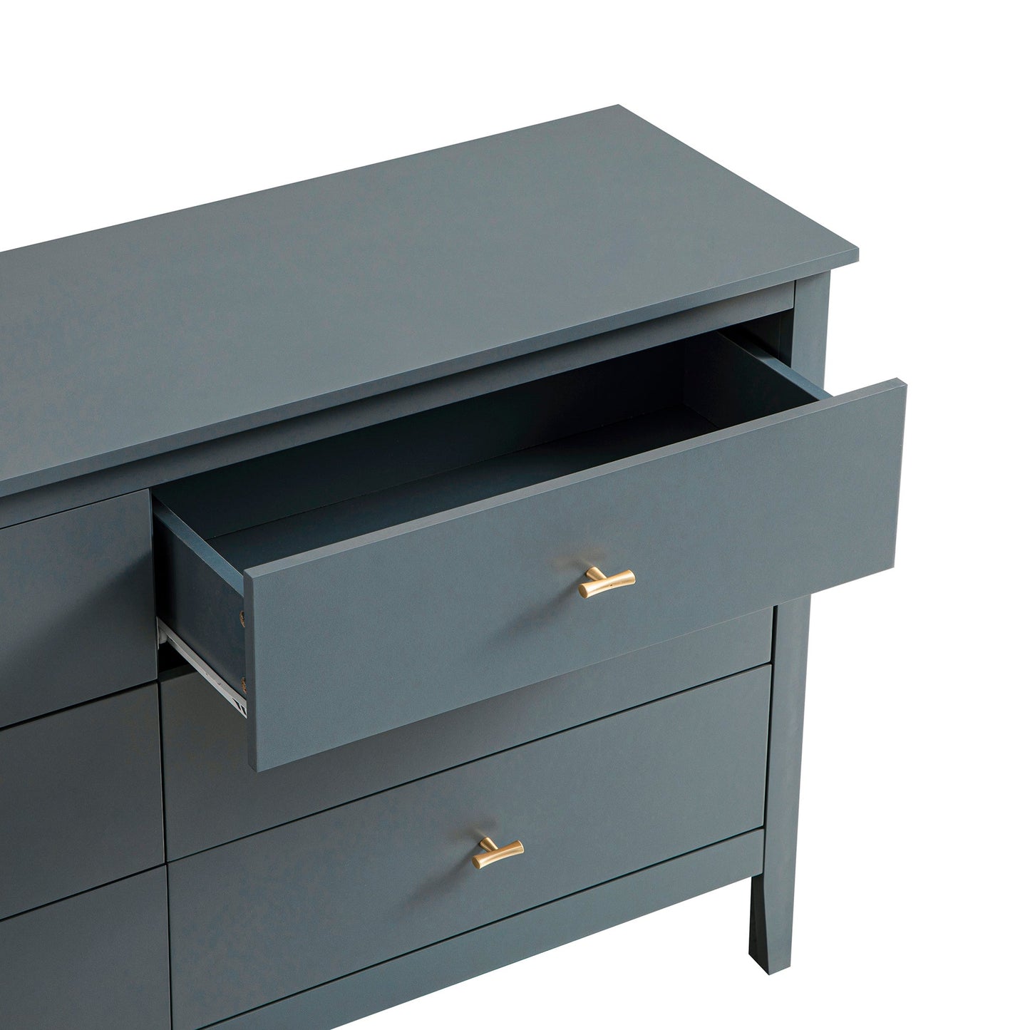 Commode 6 tiroirs Oakham, bleu orage