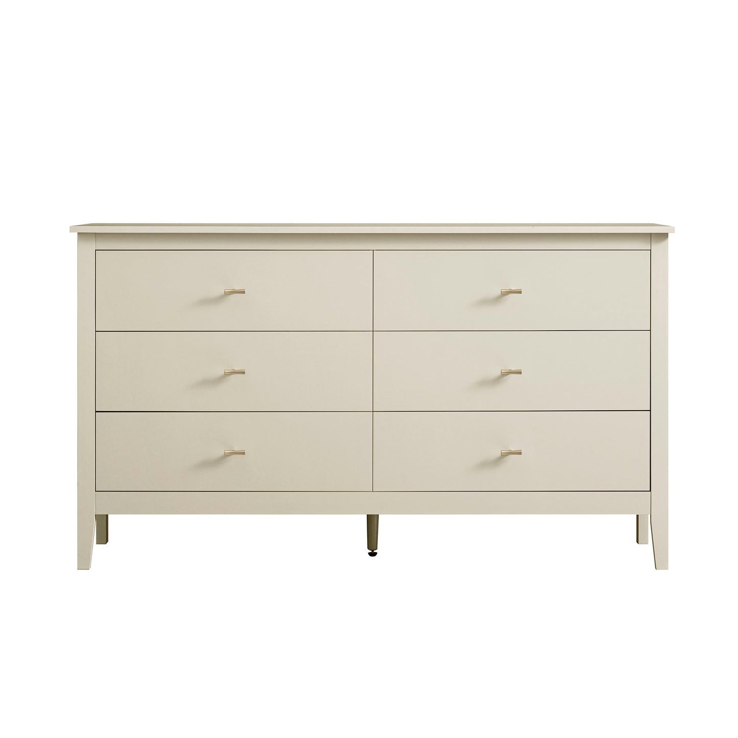 Commode 6 tiroirs Oakham, blanc ombré