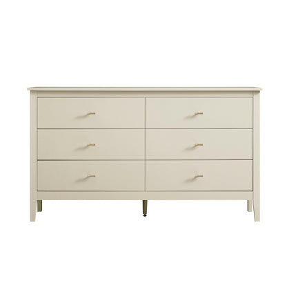 Commode 6 tiroirs Oakham, blanc ombré