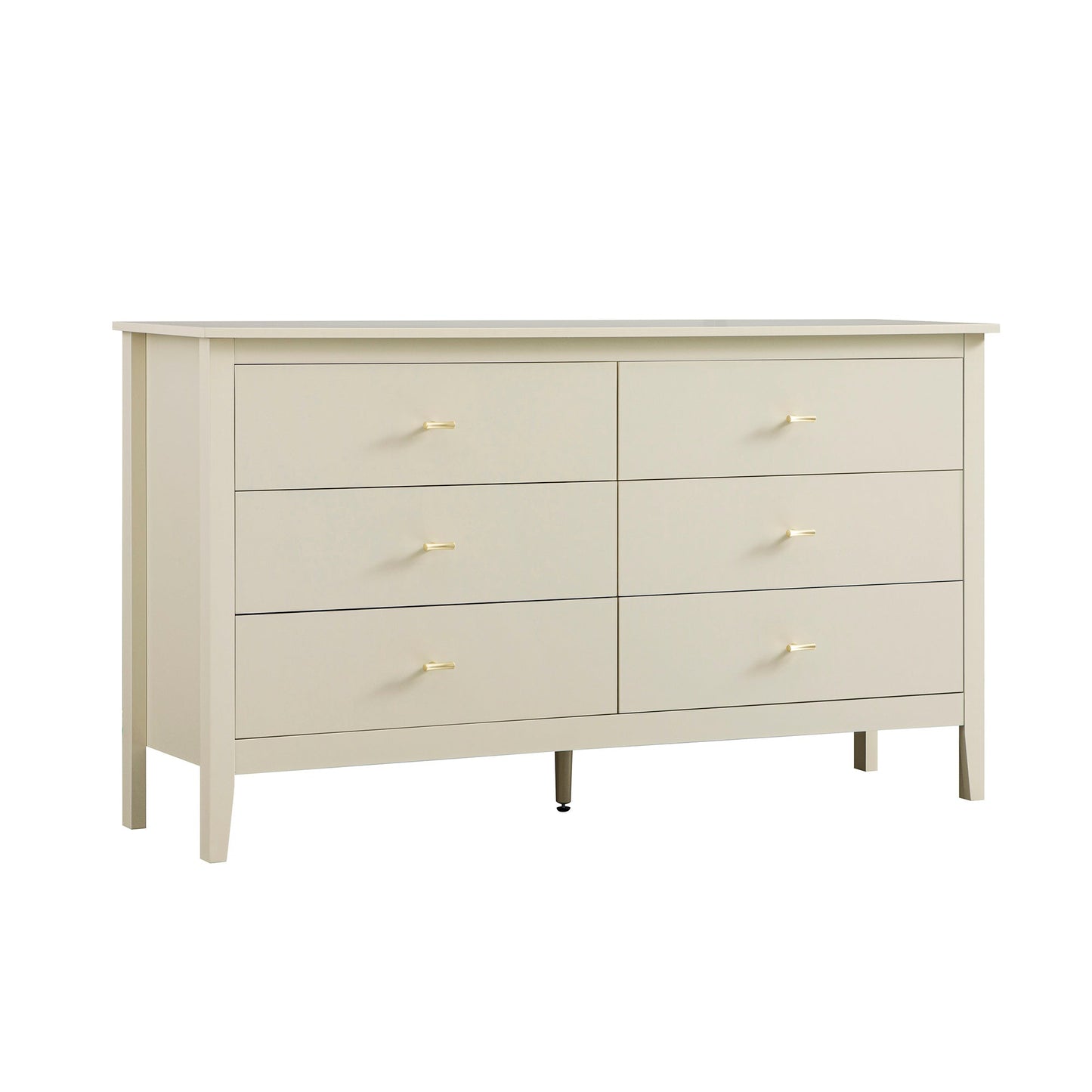 Commode 6 tiroirs Oakham, blanc ombré