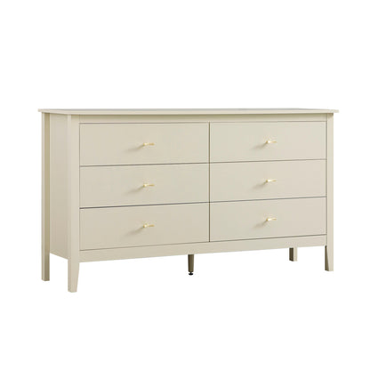 Commode 6 tiroirs Oakham, blanc ombré