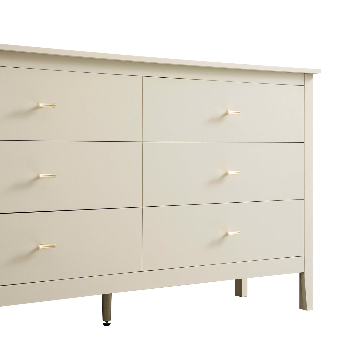 Commode 6 tiroirs Oakham, blanc ombré