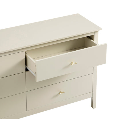 Commode 6 tiroirs Oakham, blanc ombré