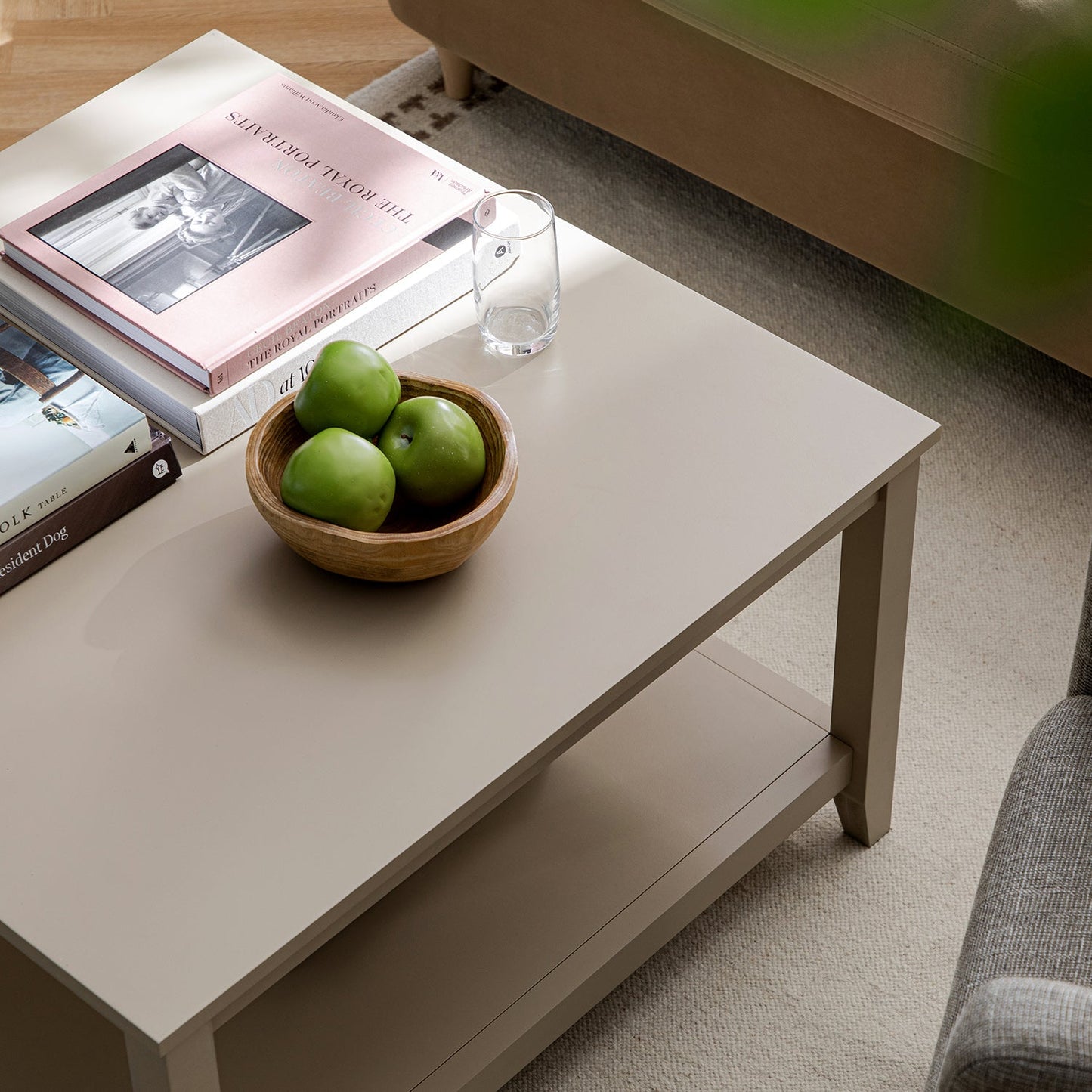 Table basse carrée Oakham 80 cm, gris foncé