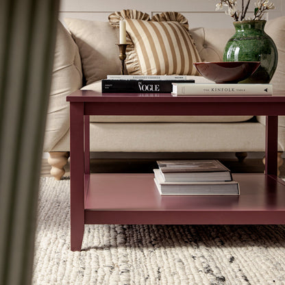 Table basse carrée Oakham 80 cm, cerisier sauvage