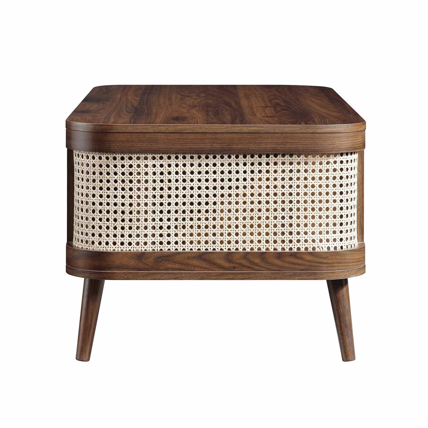 Table basse courbée en rotin Izzy, noyer