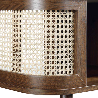 Table basse courbée en rotin Izzy, noyer