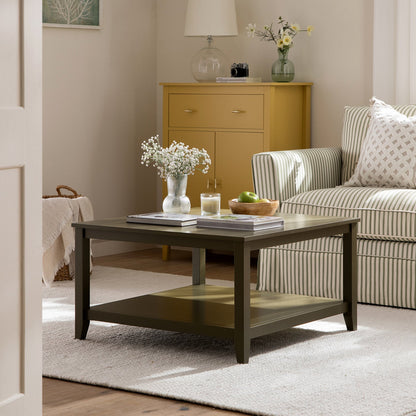 Table basse carrée Oakham 80 cm, Olive Grove