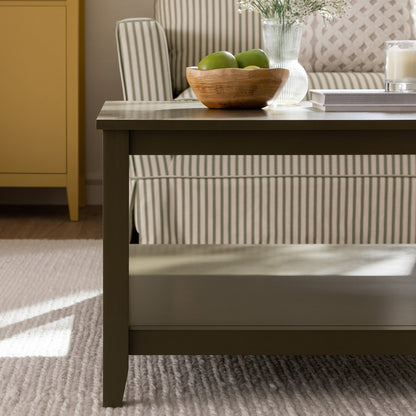 Table basse carrée Oakham 80 cm, Olive Grove