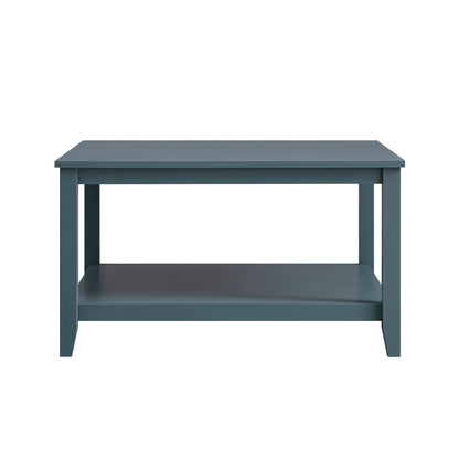 Table basse carrée Oakham 80 cm, bleu orage