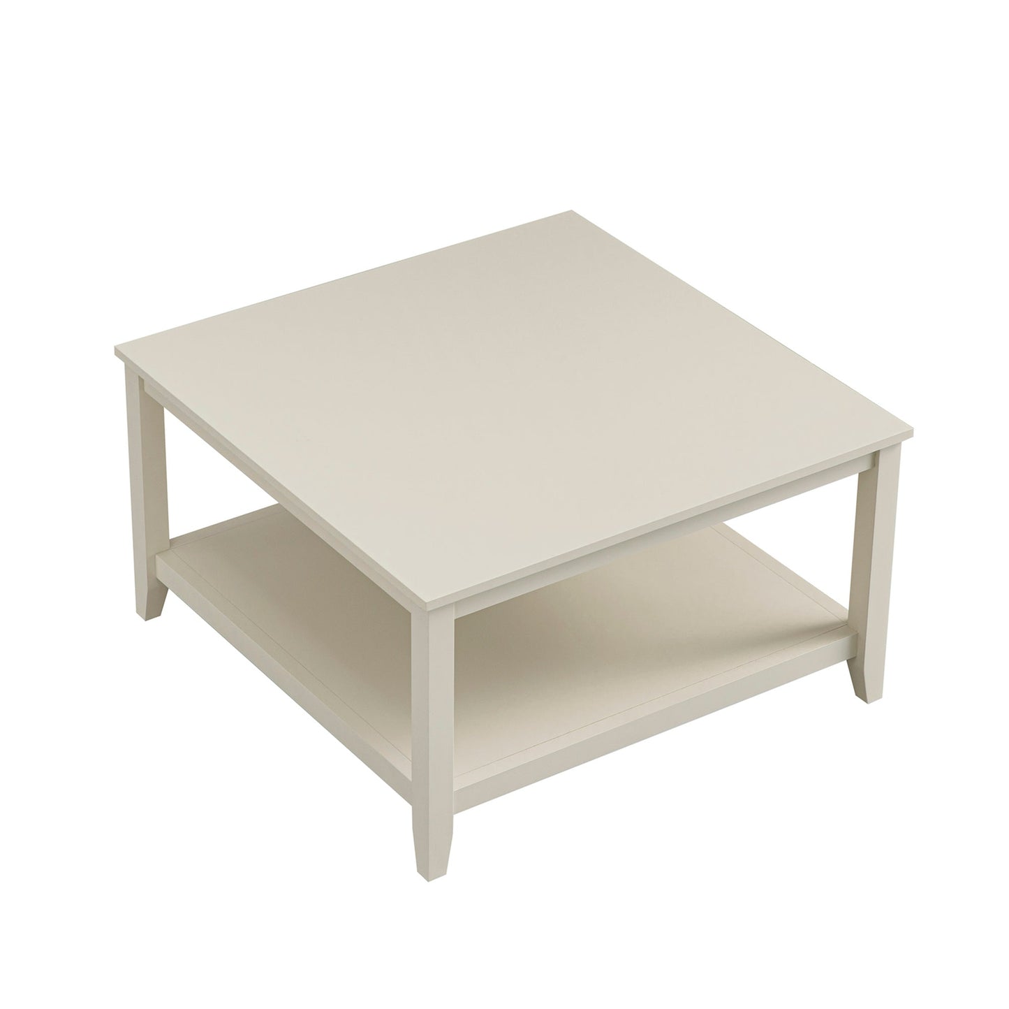 Table basse carrée Oakham 80 cm, blanc ombré