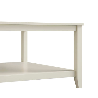 Table basse carrée Oakham 80 cm, blanc ombré