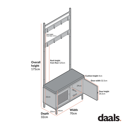 Meuble d'entrée tissé Frances avec coussin, menthe