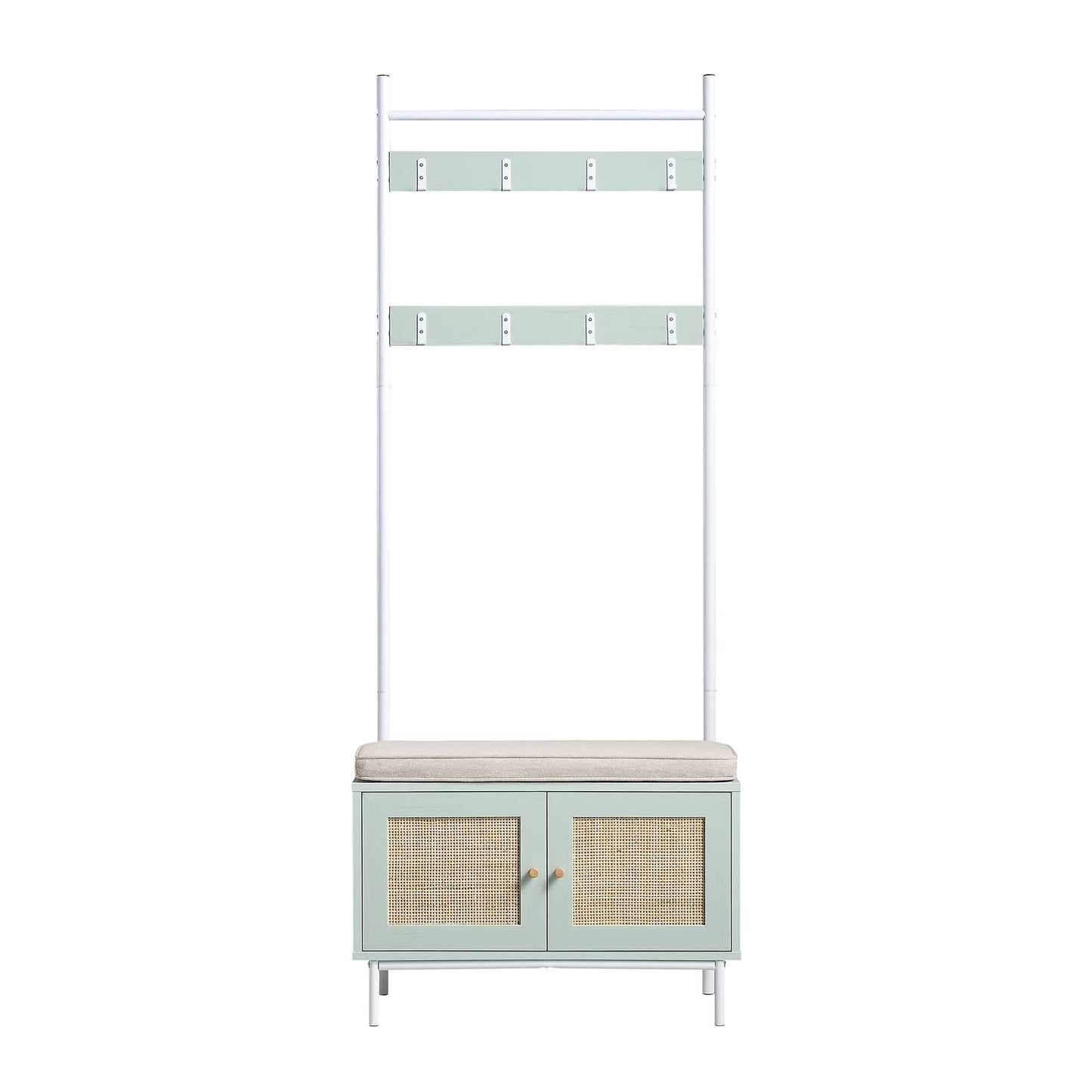 Meuble d'entrée tissé Frances avec coussin, menthe