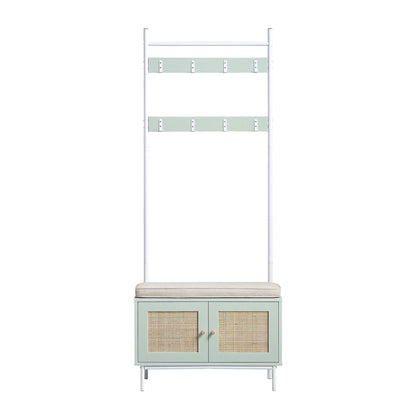 Meuble d'entrée tissé Frances avec coussin, menthe