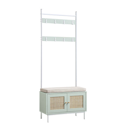 Meuble d'entrée tissé Frances avec coussin, menthe