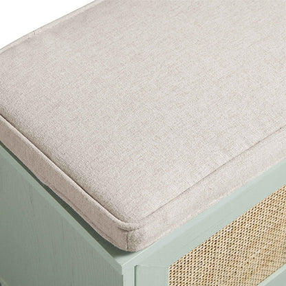 Meuble d'entrée tissé Frances avec coussin, menthe