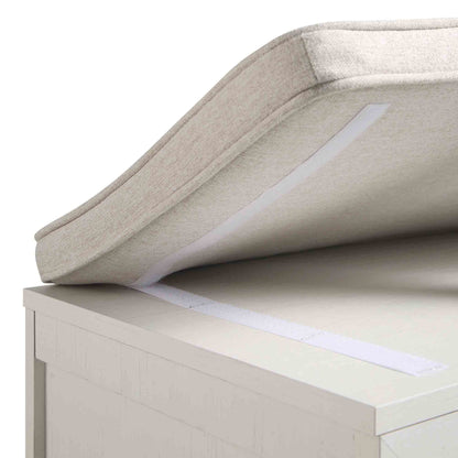 Meuble d'entrée tissé Frances avec coussin, blanc