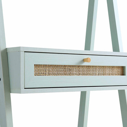 Coiffeuse debout en rotin tressé Frances avec miroir, menthe