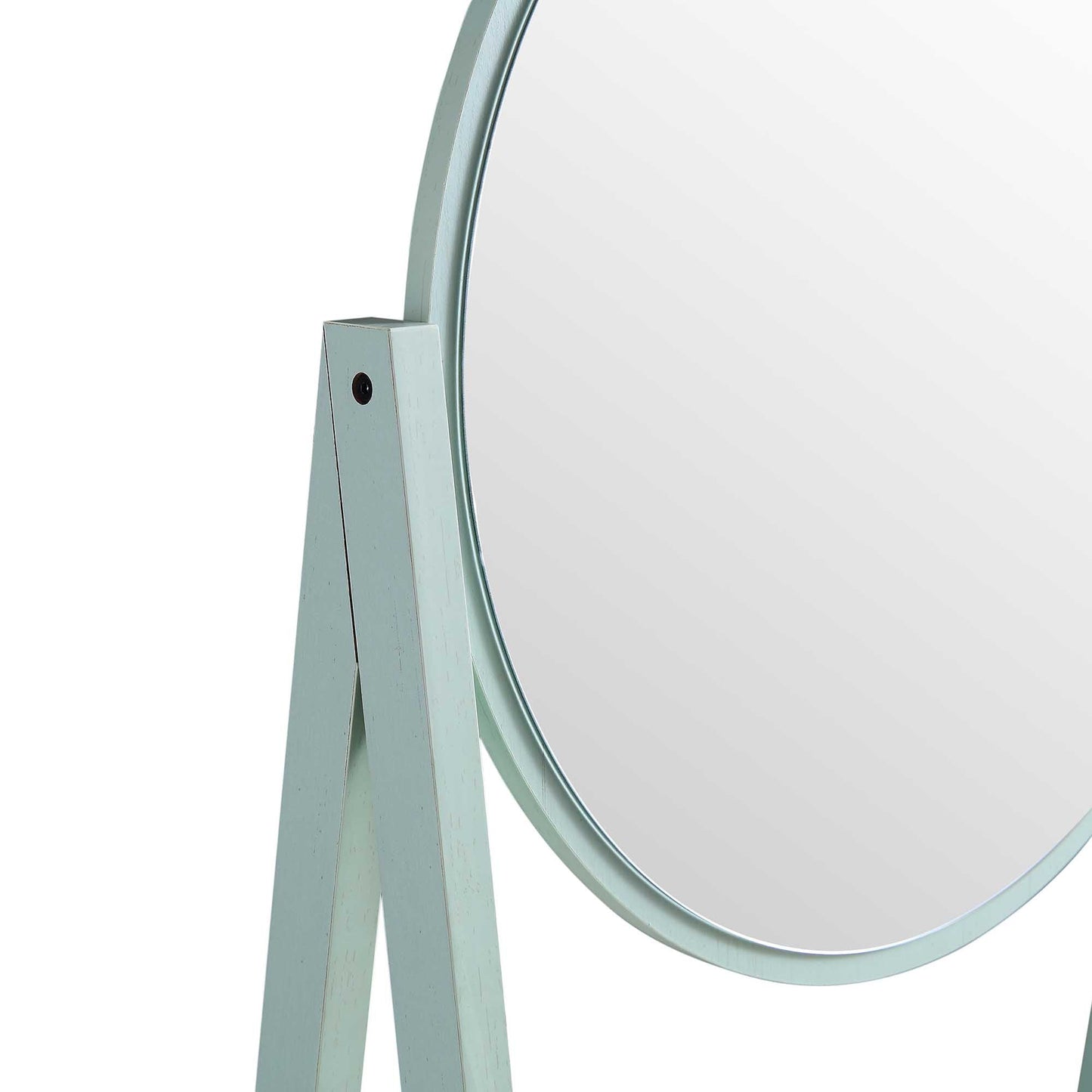 Coiffeuse debout en rotin tressé Frances avec miroir, menthe