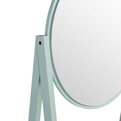 Coiffeuse debout en rotin tressé Frances avec miroir, menthe