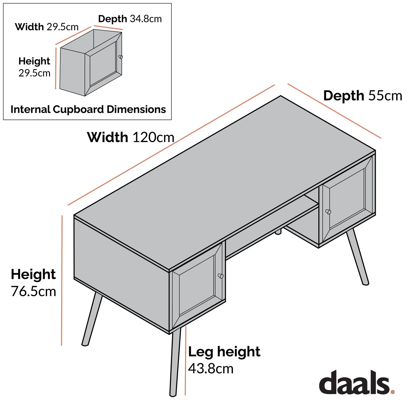 Bureau 2 portes en rotin tressé Frances, blanc